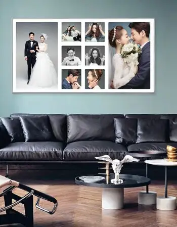 定制客厅卧室婚纱照放大挂墙组合照片墙套装创意九宫格 印记a款正常