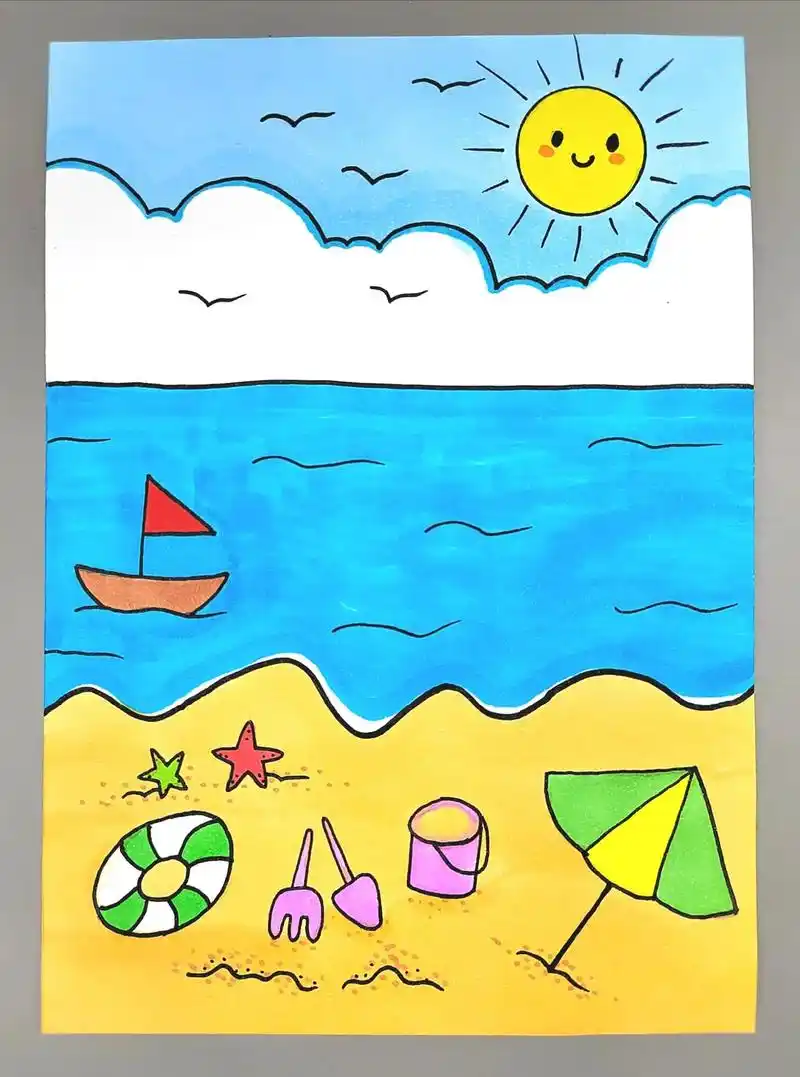 关于夏天的画幼儿园中班 - 抖音