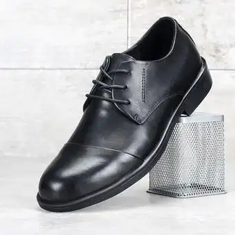 男士真皮黑色商务正装三接头皮鞋男系带软底绅士英伦单鞋外贸男鞋