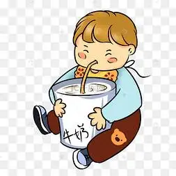 女孩喝大杯牛奶
