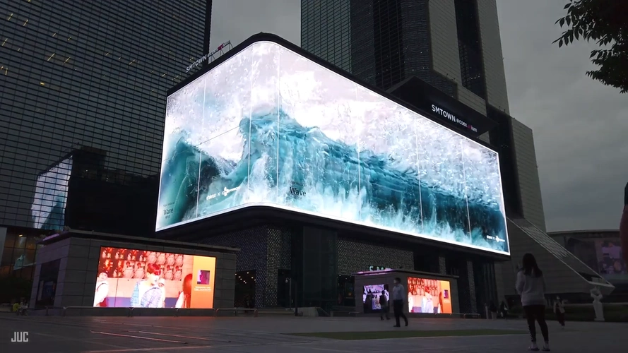 曲面led屏上制作真裸眼3d效果wave