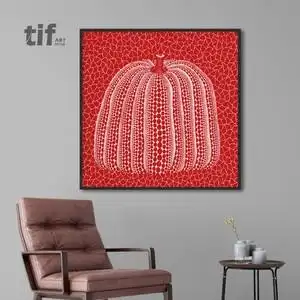 草间弥生红色波点抽象波普艺术餐厅客厅南瓜挂画民宿样板间装饰画