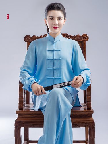 太极服女夏季太服柔软棉麻男女中风武术练功服陈英短袖太拳服装白色