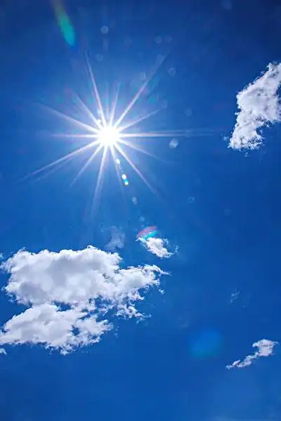 蓝天白云和耀眼的太阳