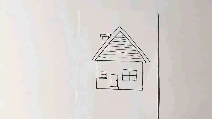 【简笔画】三角屋顶的小房子