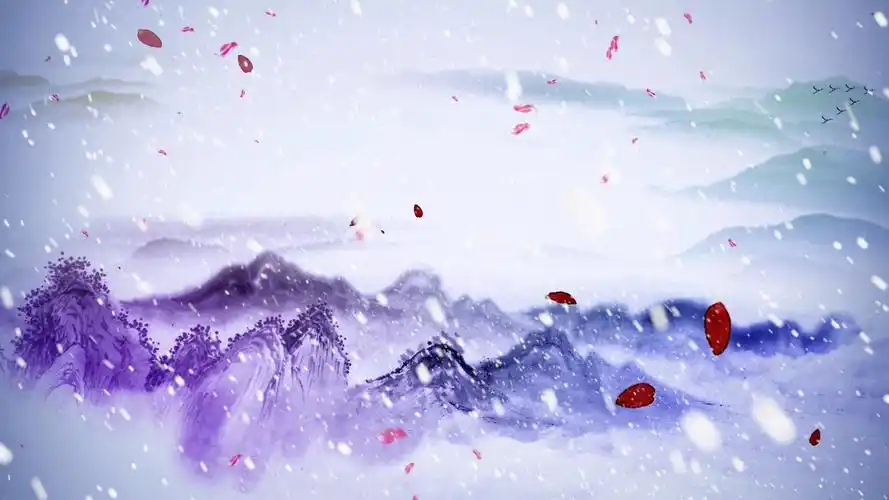 视频素材 配乐歌舞成品 水墨发如雪视频背景led演出舞台大屏