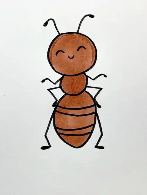 可爱的小蚂蚁 育儿简笔画 一起学画画