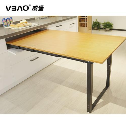 书桌台面b抽拉k桌面轨道滑轨拉板折叠餐桌家用小r户型可伸缩滑