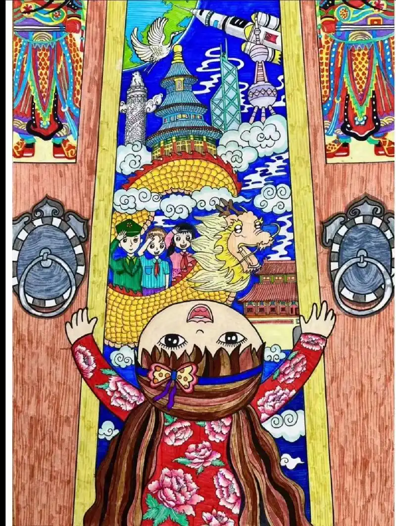 学生艺术节获奖作品欣赏 作品吸引我的是他的一个表现形式——画中画