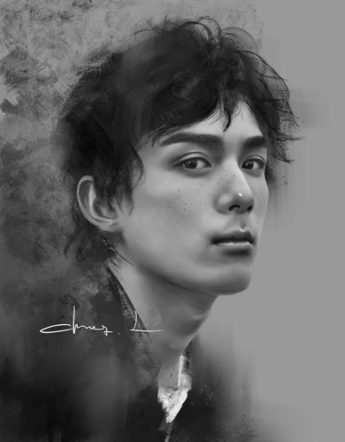 素描一个吴磊弟弟