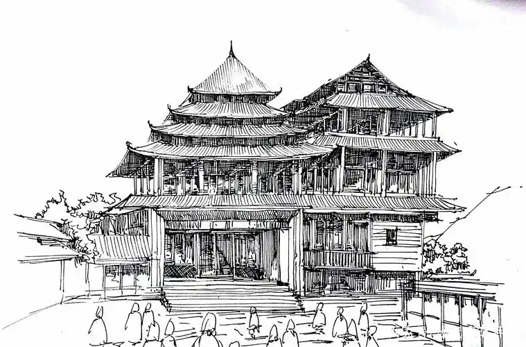 手绘程阳八寨古建筑,记录美好生活.