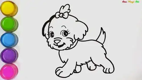 狗狗简笔画颜色 简笔画图片大全-普车都