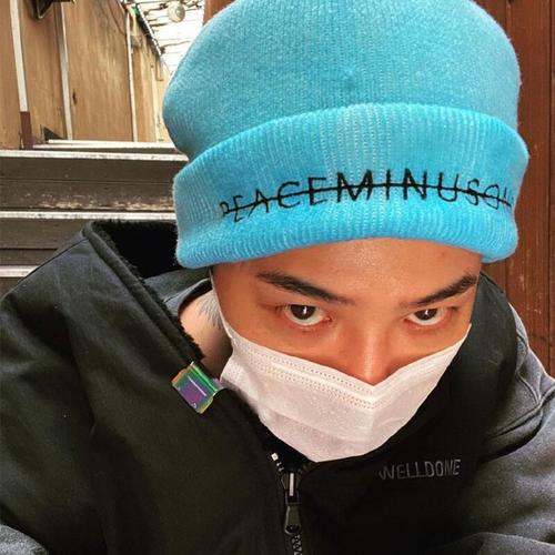 权志龙gd同款夹子针织帽子peaceminusone字母保暖毛线帽子