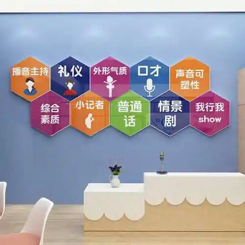口才班级教室背景布置少儿相声主持播音教育培训机构墙面装饰贴纸
