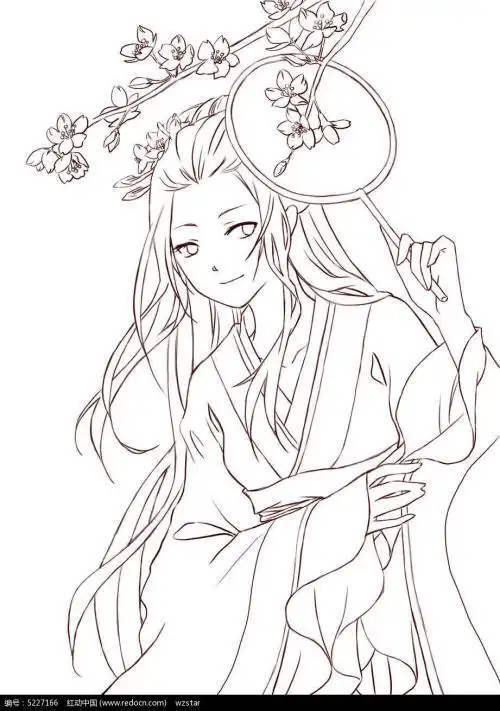 画古代女孩背影简笔画古风唯美简女性古装衣物简笔画古代唯美简笔画古