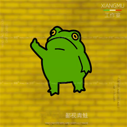 青蛙汽车贴纸卡通动漫摩托电动车贴划痕遮挡车窗车身贴纸创意装饰