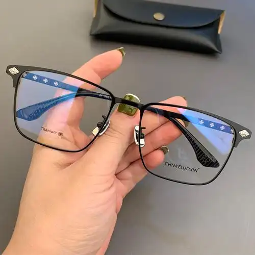 宝剑克罗心眼镜框新品方形商务大脸型加宽男近视全框纯钛近视镜架