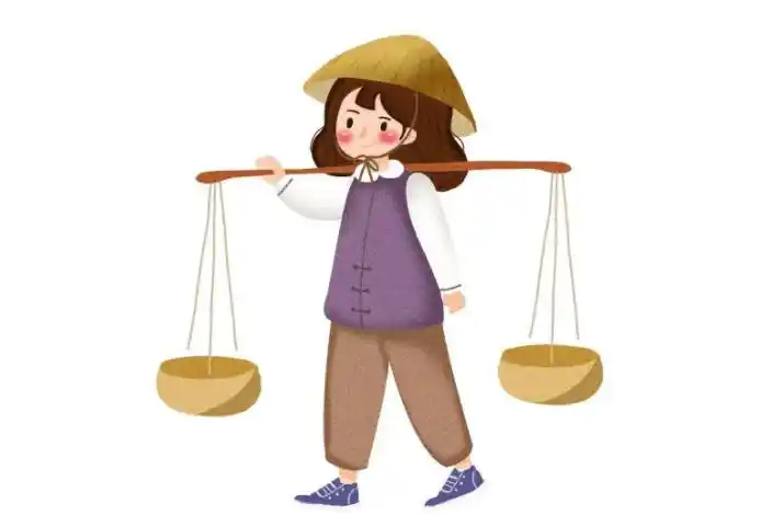 小故事大人生之"出门"_行李箱_左一右_扁担