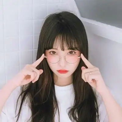 戴眼镜的气质美女头像图片