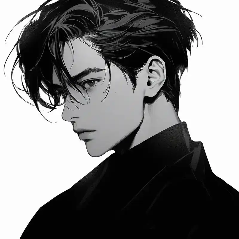 头像|男生|黑白.你是我高冷的心愿#ai绘画 #优质头像 # - 抖音