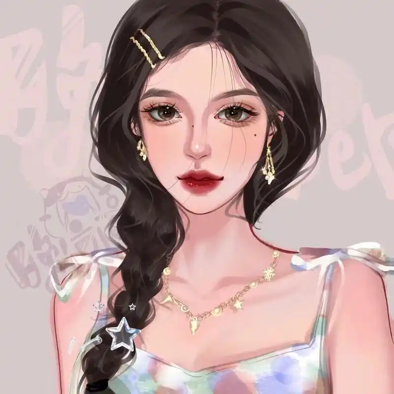 高冷自信女生漫画头像 手绘头像 头像画画 头像绘画 精致女生头像