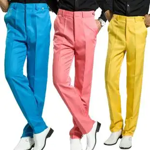 男士演出彩色西裤影楼拍照大合唱舞台可调节长裤子韩版蓝黄灰红绿