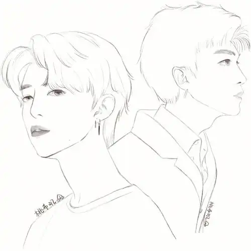 男生头像线稿丨范丞丞