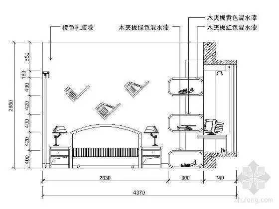 分享cad儿童房立面图资料下载
