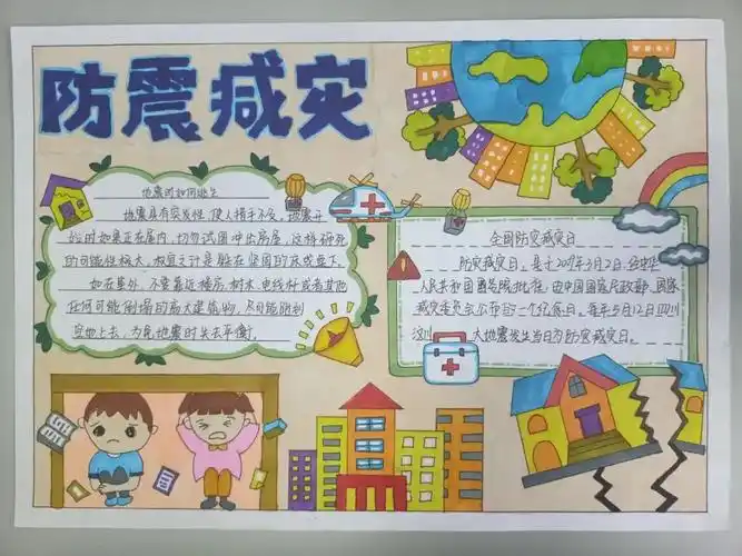 小学五年级防震减灾科普知识宣传手抄报一等奖