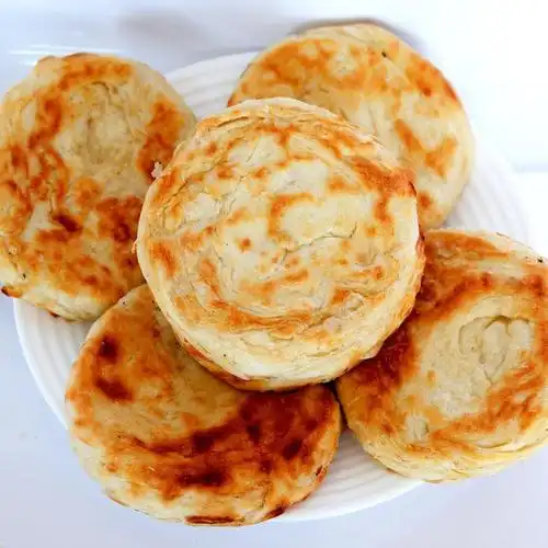 山东特产油酥火烧泰山范镇火烧老面发面白面烧饼手工自制早餐主食 5个