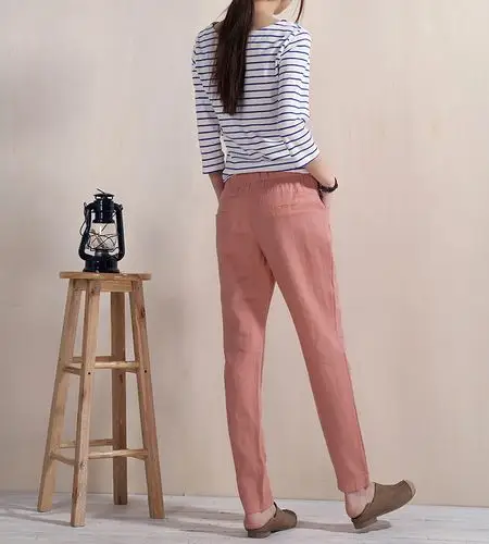 文艺亚麻女裤休闲9分裤棉麻女夏季显瘦九分裤夏秋薄款小脚铅笔裤