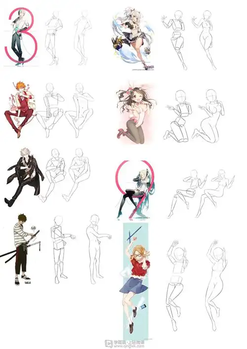 日系人体比例练习-动漫人物入门训练