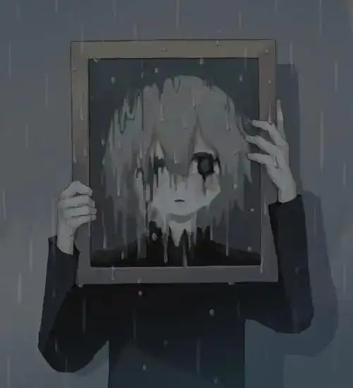 致郁风丧系插画 暗黑头像壁纸_搬运_元气_图片