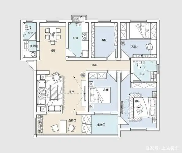 中南大学教授的旧房改造,128平装新中式风,家里面太诗情画意了