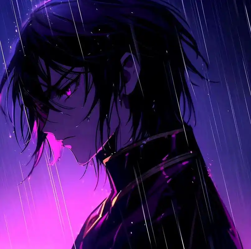 雨夜的动漫男主们,凭添了一份帅气,by midjourney.