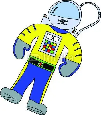 太空机器人简笔画彩色