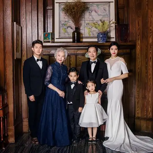 全家福摄影服装主题一家六口家庭装拍照合影w905002010917