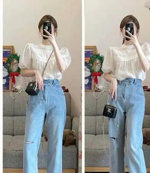 女生牛仔裤搭配什么上衣好看