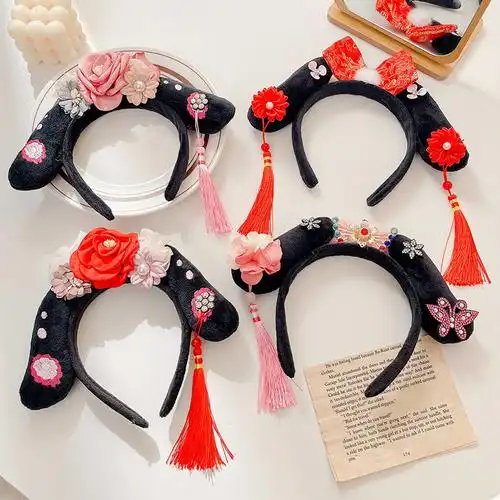 格格宫廷风发箍女旗头洗脸头箍大人贵妃儿童中国风清朝捆古风头饰