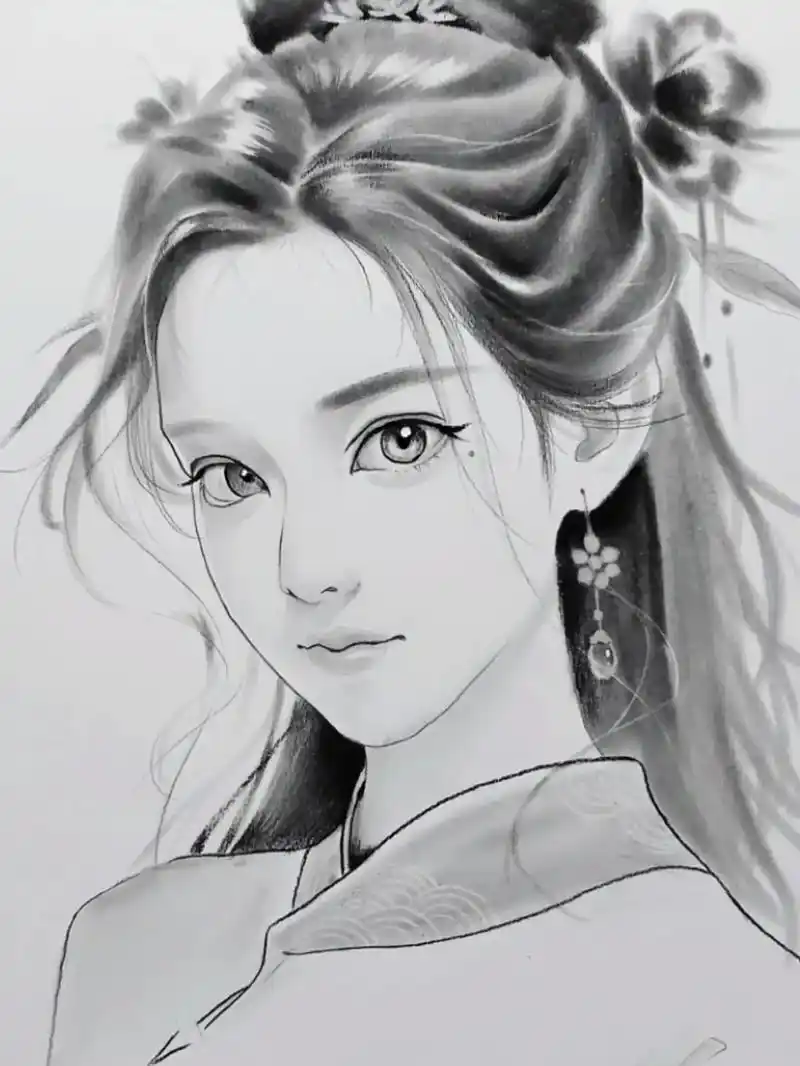 素描古风人物教程~含步骤图.#素描 #素描基础 #素描教程  - 抖音