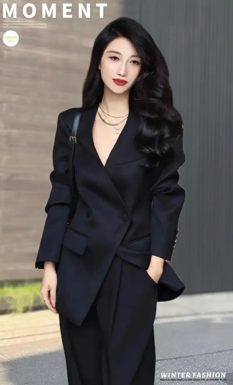 姐妹们～高端商务职业西装外套搭配阔腿裤高级感十足!