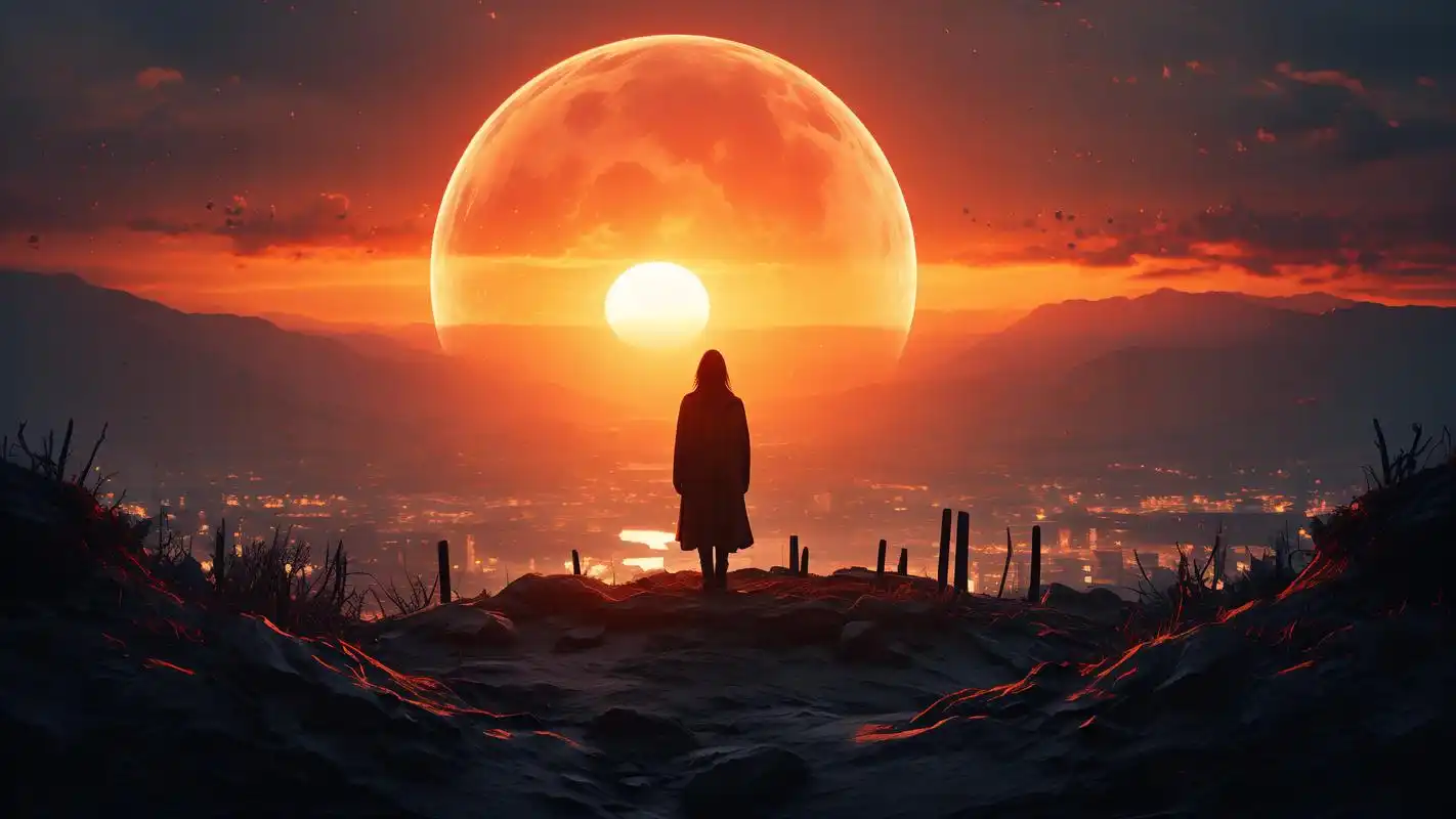 93海边孤独背影,落日余晖映心间98 在海边,落日余晖洒在无边的