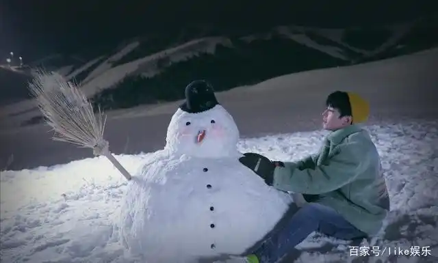王俊凯堆雪人画面唯美,和柴犬漫步雪地之间,独自远眺