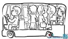 人坐公交车的简笔画