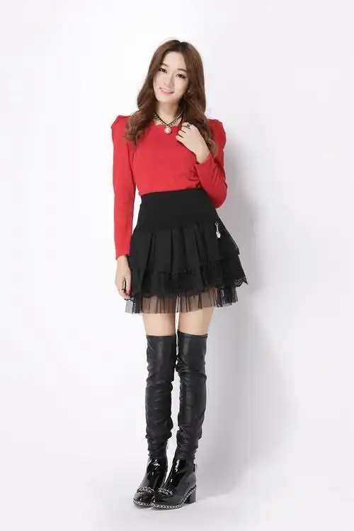 2014打底裙秋冬款半身裙蕾丝花边多层公主裙高腰弹力裙 一件代发