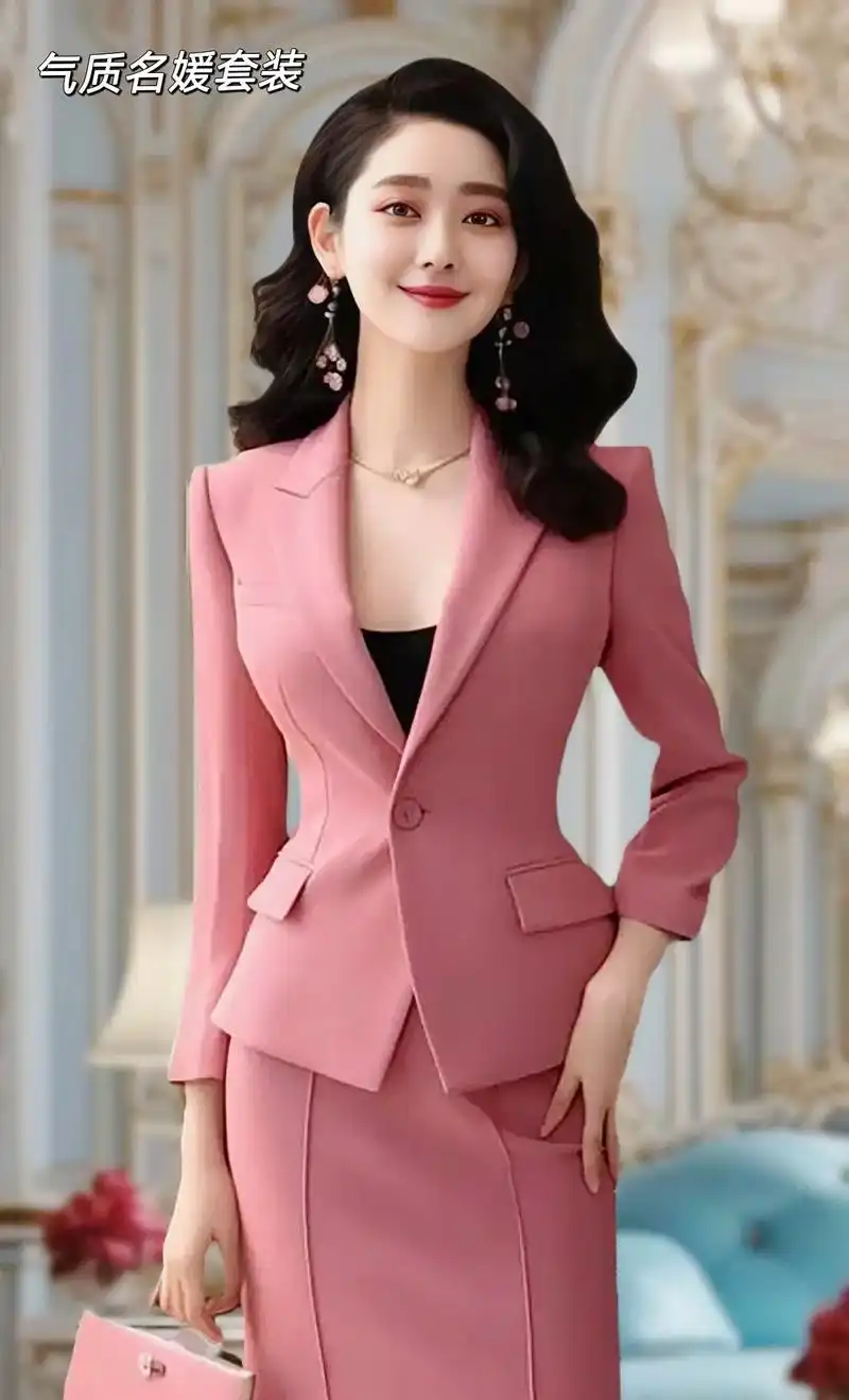 轻奢高档粉色西装半裙套装.春季新款半身裙,粉色高级感,让你秒 - 抖音
