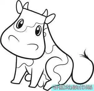 一头牛睡觉的简笔画