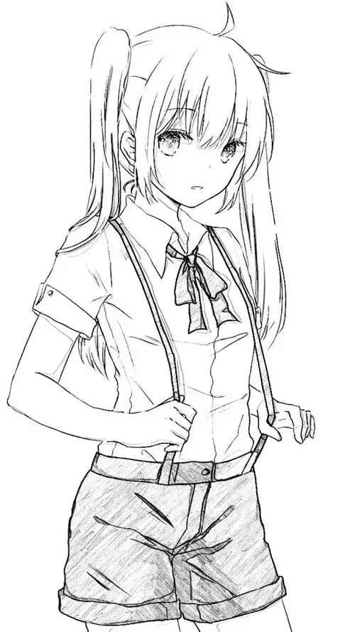 简笔画 线稿 黑白配 动漫 唯美 壁纸 插画 头像 可爱 唯美 二次元 美