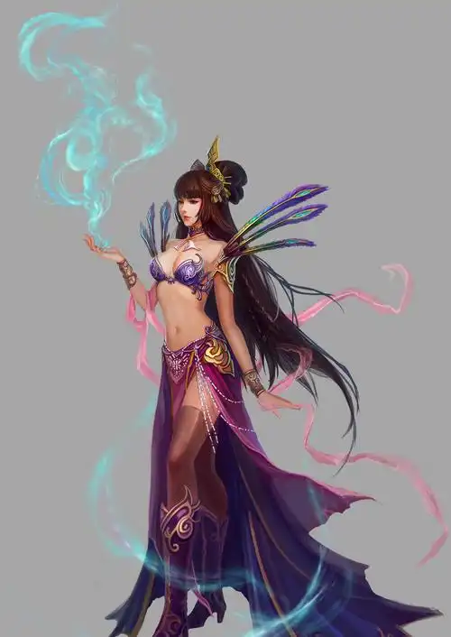 游戏美女角色原画作品