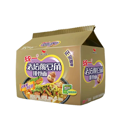 拍2件 统一 方便面 老坛酸豆角排骨面 五连包 15.62元(合7.81元/件)